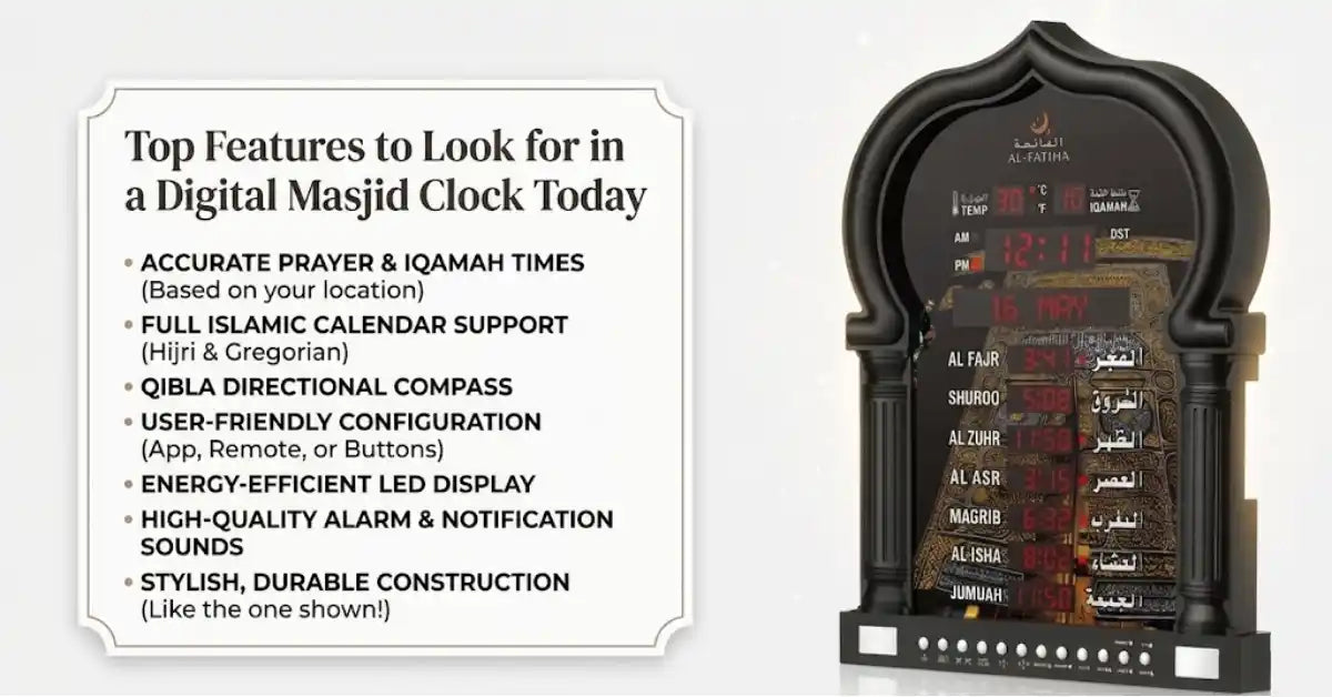 Top Features to Look for in a Digital Masjid Clock Today