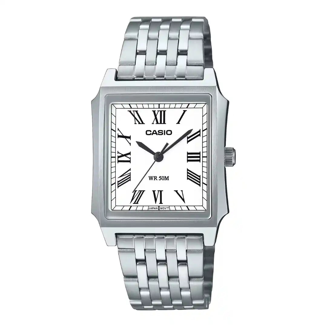 Casio MTP-B190D-7B "Tank" Style Classic Analog Watch| Stainless Steel