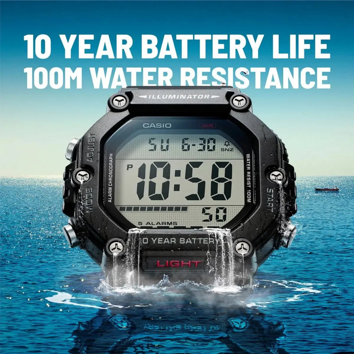 Casio AE-1600H-1A Heavy Duty Digital Sports Watch – Rugged Black