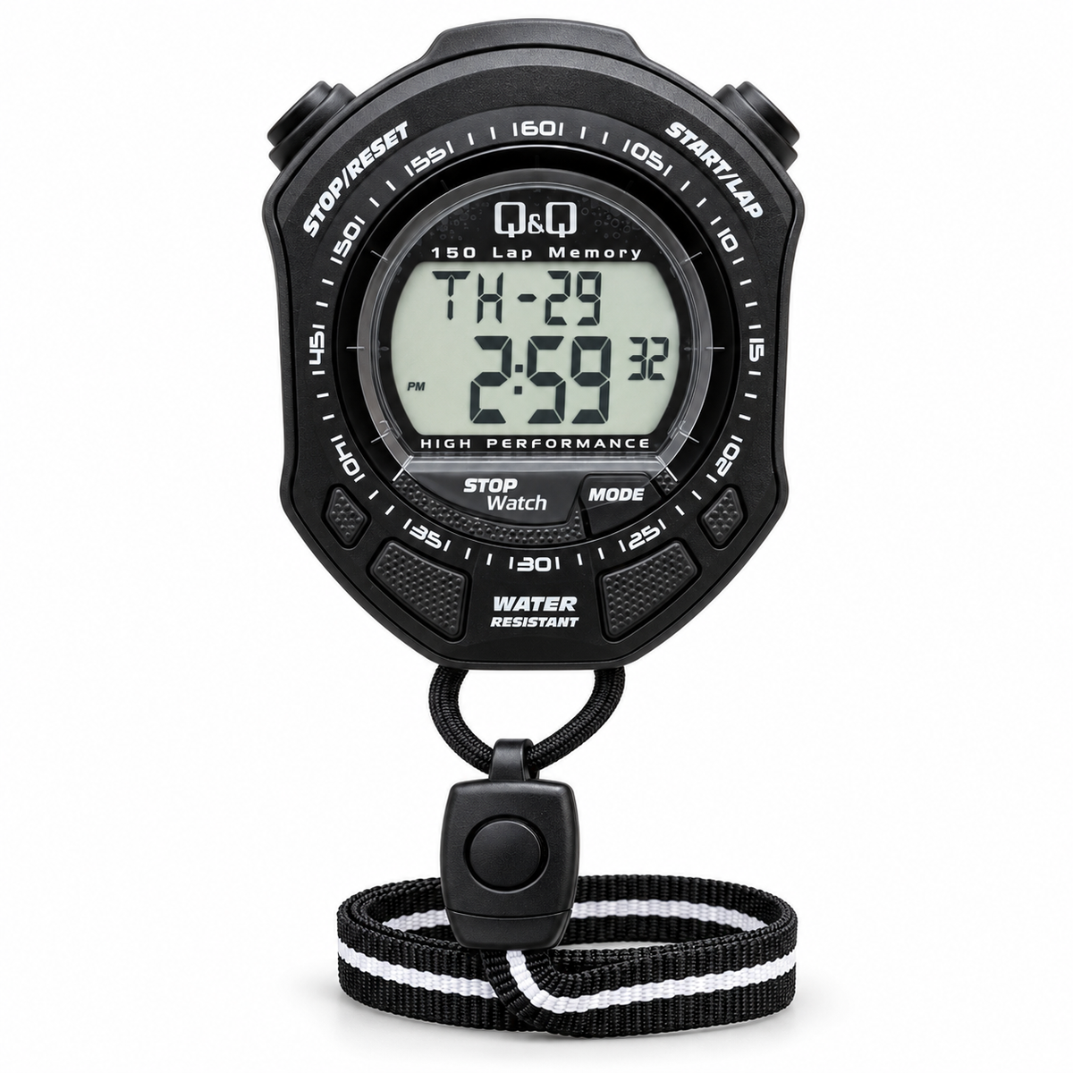 Q&Q MF01 Digital Stopwatch with 150 Lap Memory