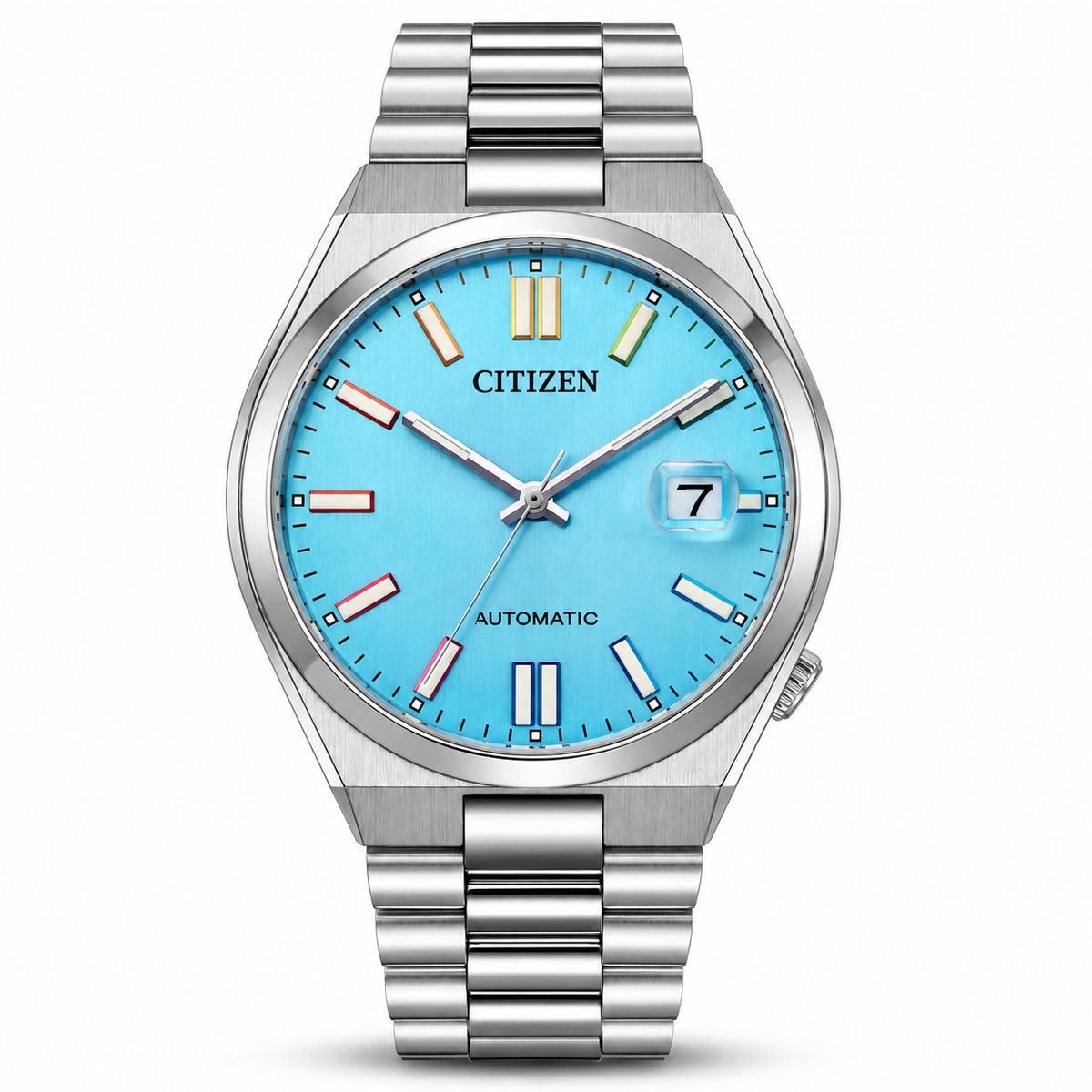Citizen Tsuyosa NJ0151-53L automatic watch with light blue dial and stainless steel bracelet
