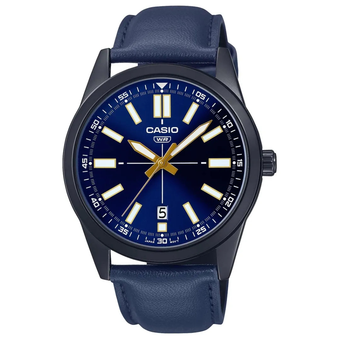 Casio MTP-VD02BL-2E Men Leather Band Watch