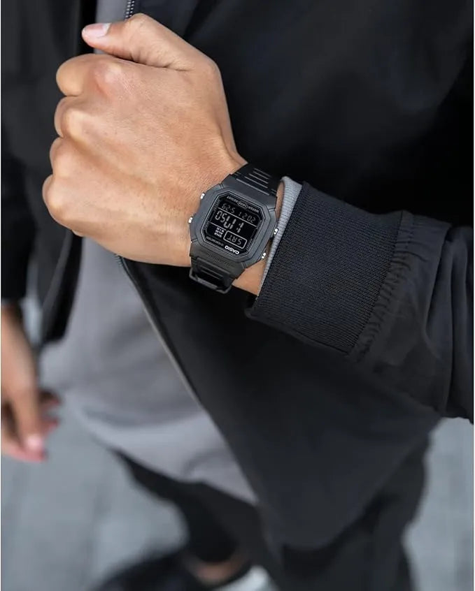 Casio W-800H-1B Blackout Digital Watch - Negative Display