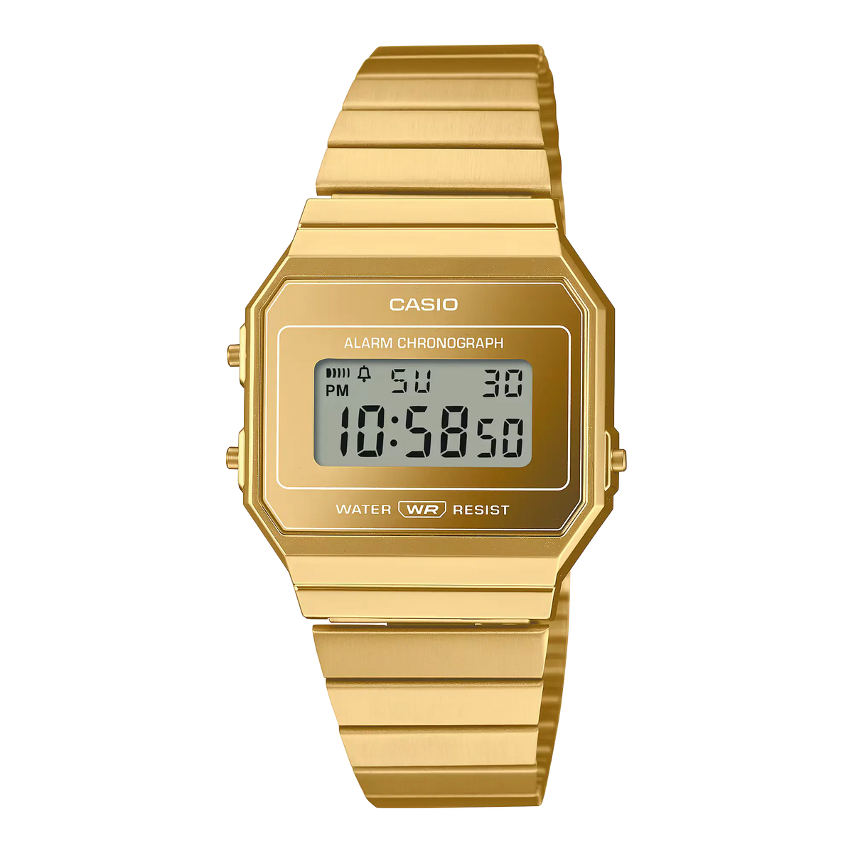 Casio A700WEGV-9A Vintage Gold Watch - Slim Mesh Strap & Retro Digital