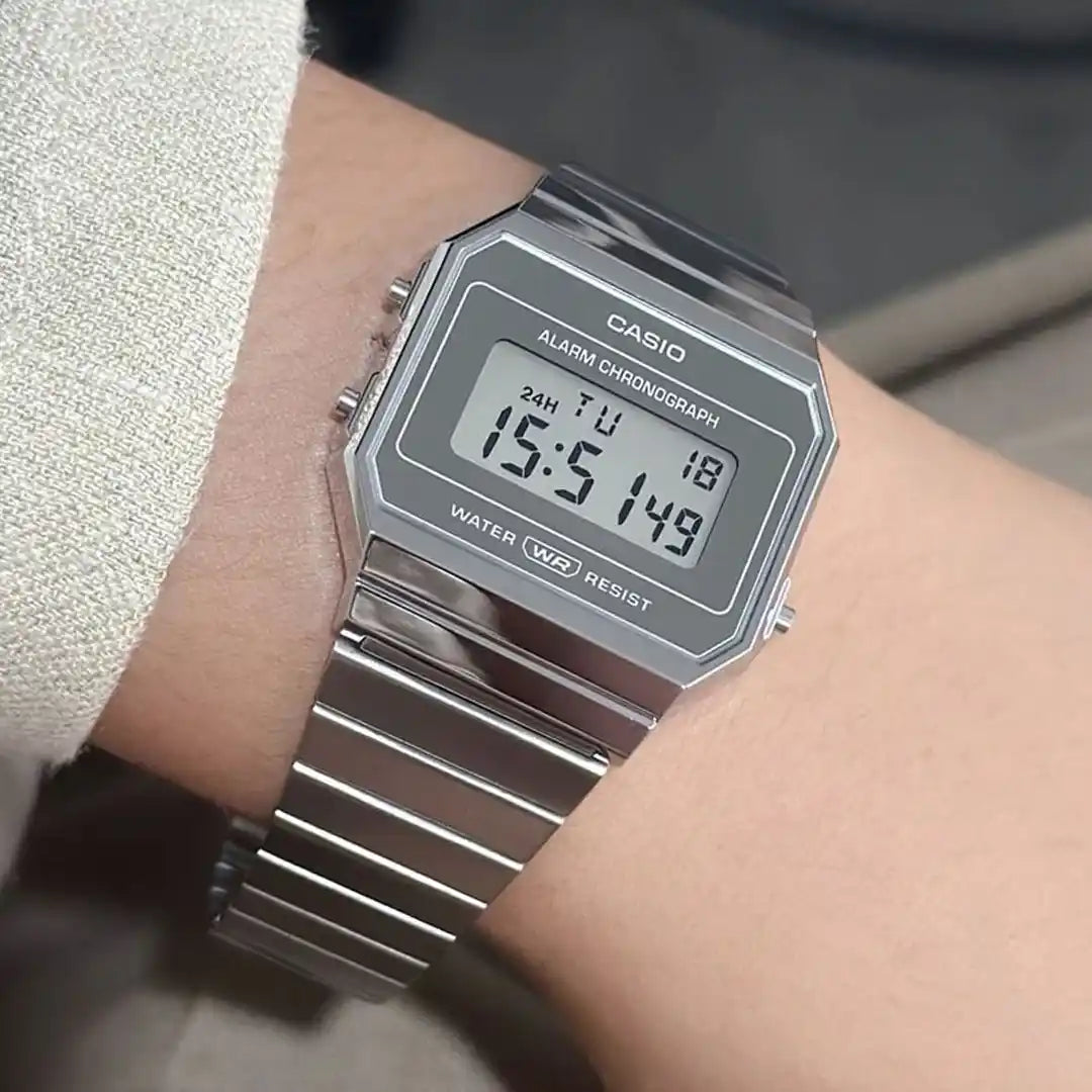 Casio A700WEV-7A - Vintage Collection Slim Digital Watch All Silver