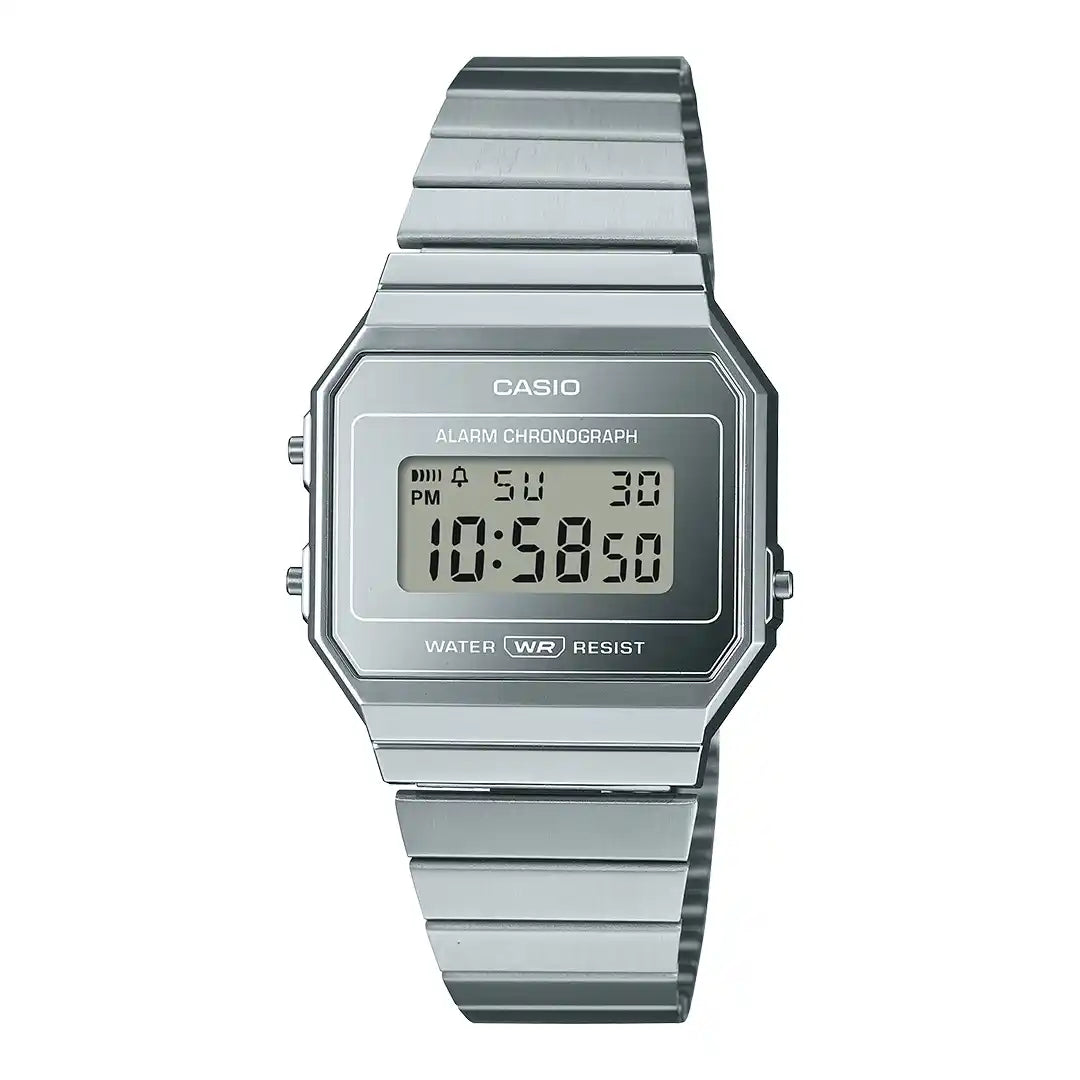 Casio A700WEV-7A - Vintage Collection Slim Digital Watch All Silver
