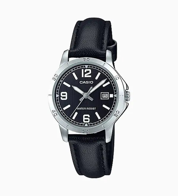 Casio LTP-V004L-1B Women Leather Band Watch