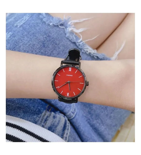 Casio LTP-VT02BL-4A Women Leather Band Watch