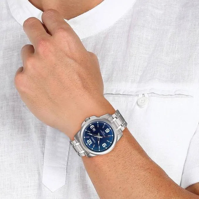 Casio MTP-1314D-2A Men's Analog Blue Dial Watch - 50M Water Resistant