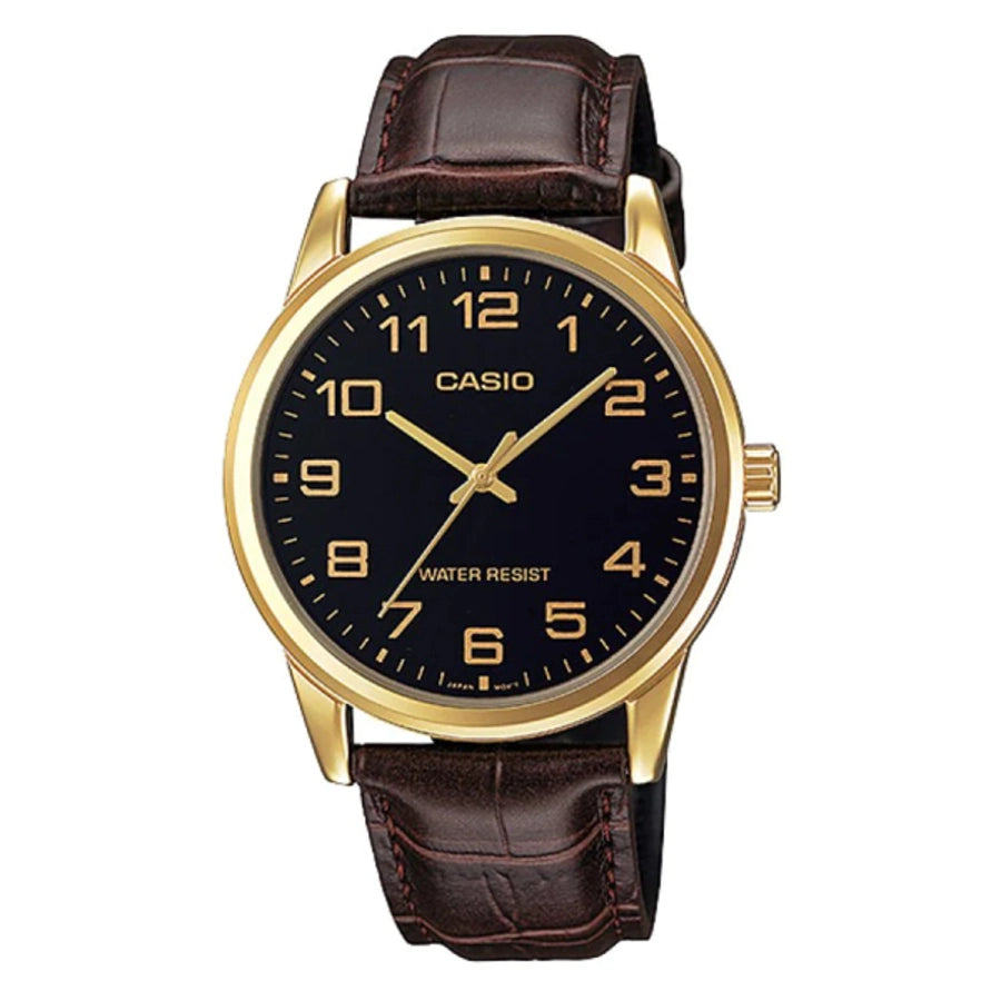 Casio MTP-V001GL-1B Men Leather Band Watch