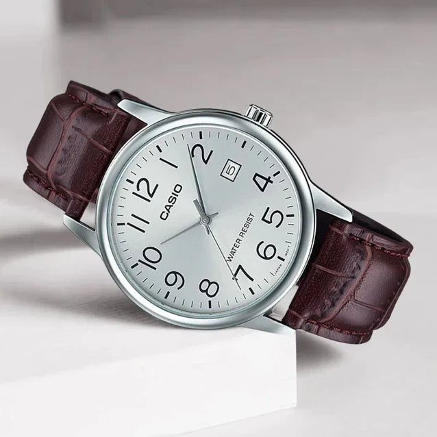 Casio MTP-V002L-7B2 Men Leather Band Watch