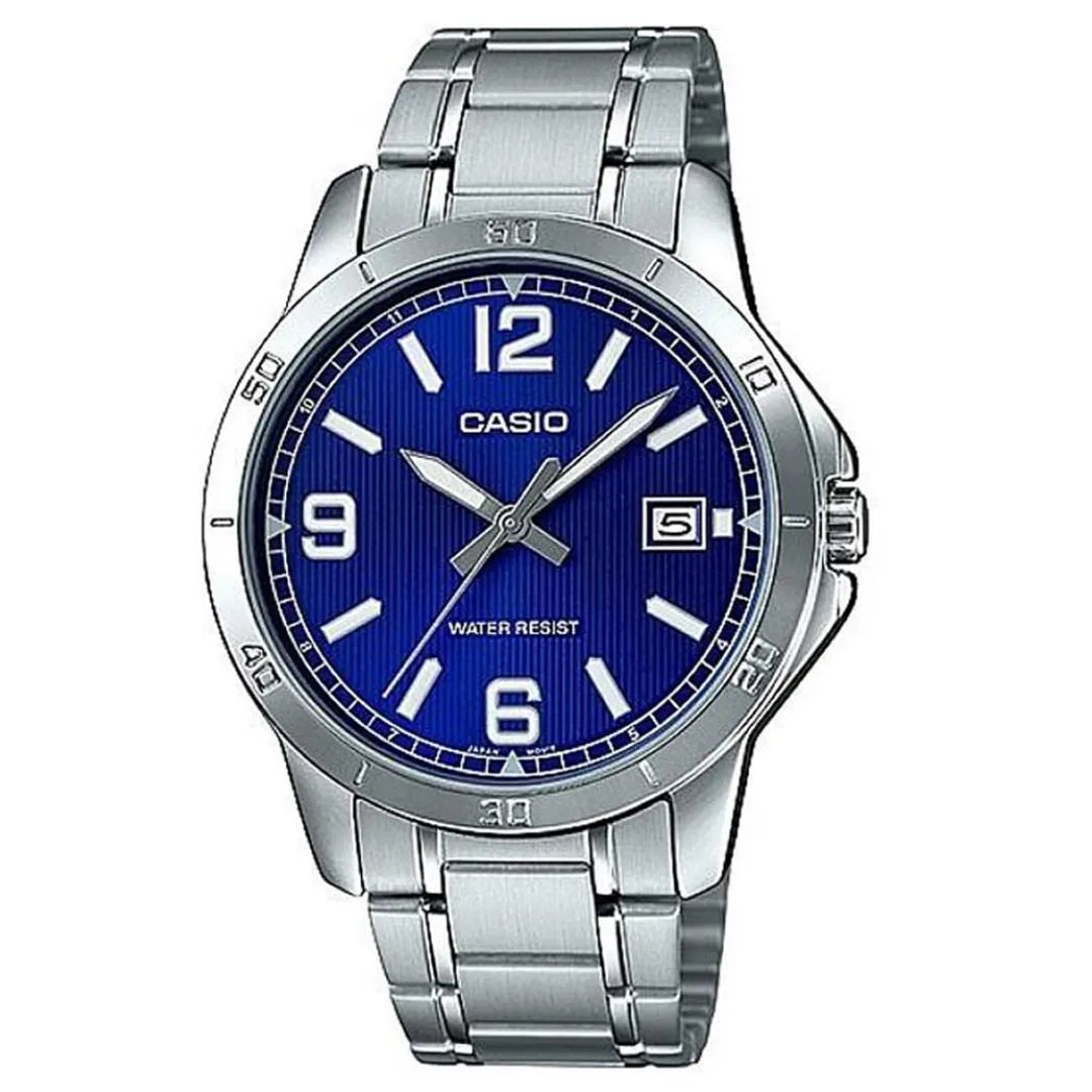 Casio MTP-V004D-2B Men Metal Band Watch