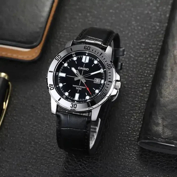 Casio MTP-VD01L-1E Men's Watch - Black Leather