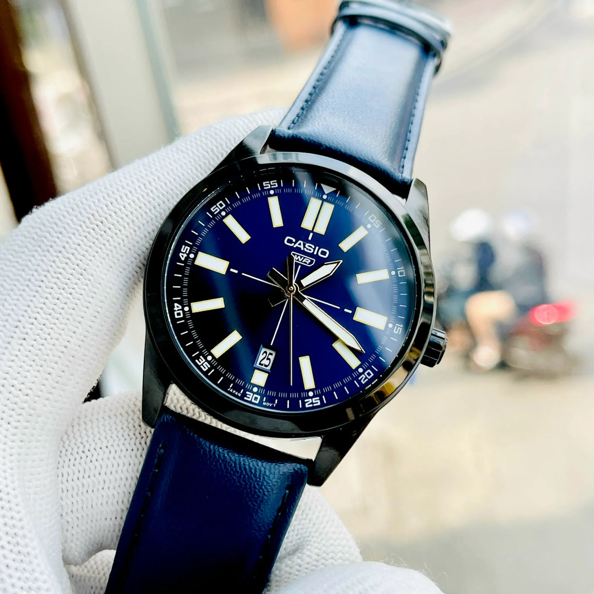 Casio MTP-VD02BL-2E Men Leather Band Watch