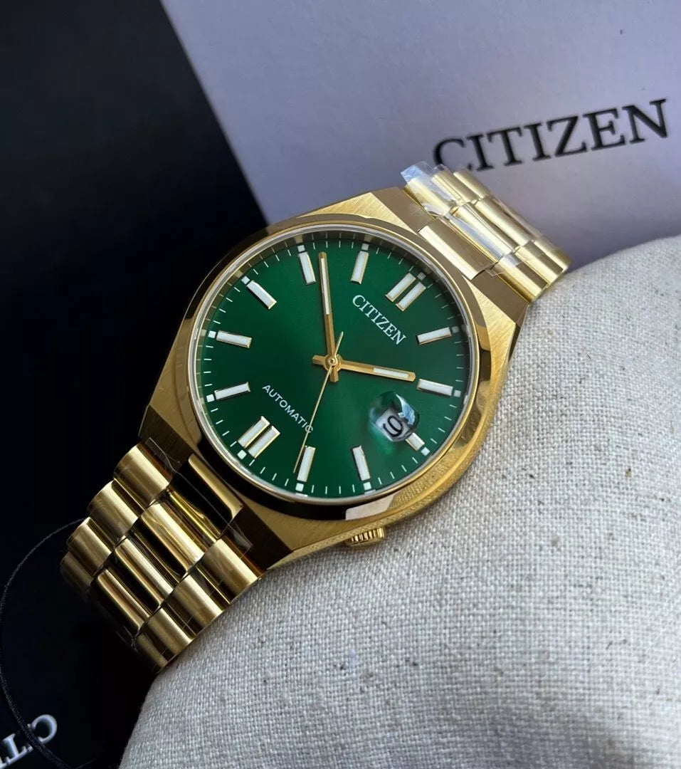 Citizen Tsuyosa NJ0152-51X Automatic Gold-Tone Watch with Green Dial