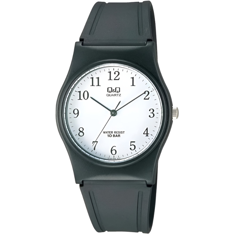 Q&Q VP34J002Y men's black resin watch with white dial – main product image | Timeporium