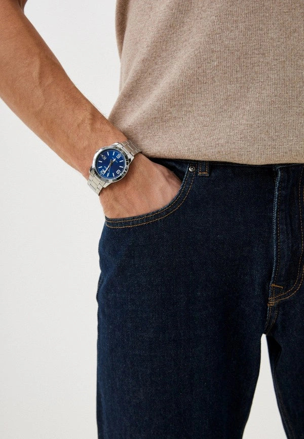 Casio MTP-V004D-2B Men Metal Band Watch