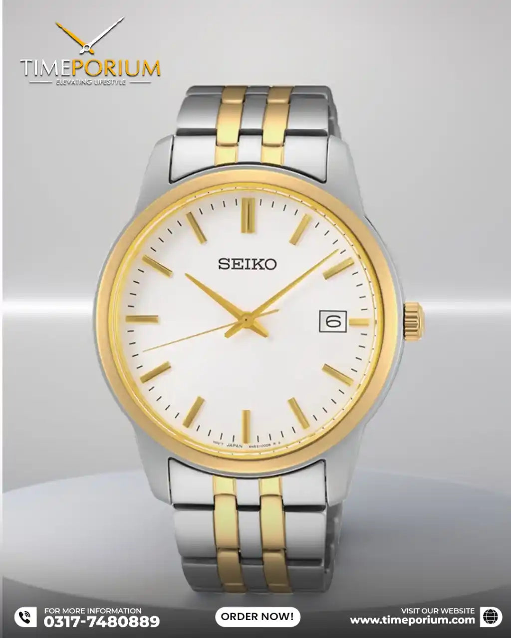 SEIKO SUR402P1 Quartz Two-Tone Watch for Men