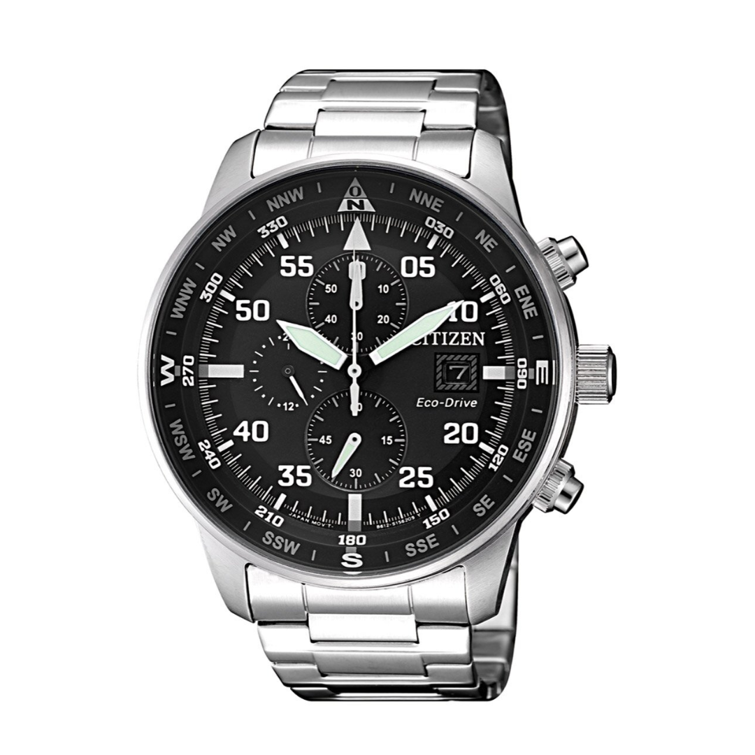 Citizen CA0690-88E Men’s Eco-Drive Chronograph Watch – Stainless Steel – Black Dial