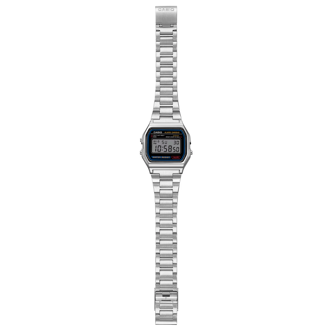 Casio A158WA-1 Vintage Digital Watch – Stainless Steel Classic Retro Design