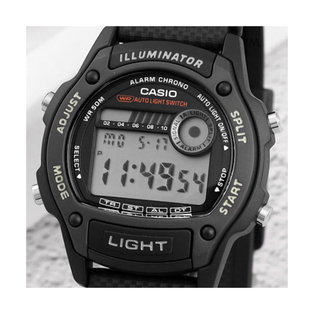 Casio W-220H-1A Digital Sports Watch – Black – 50M Water Resistant