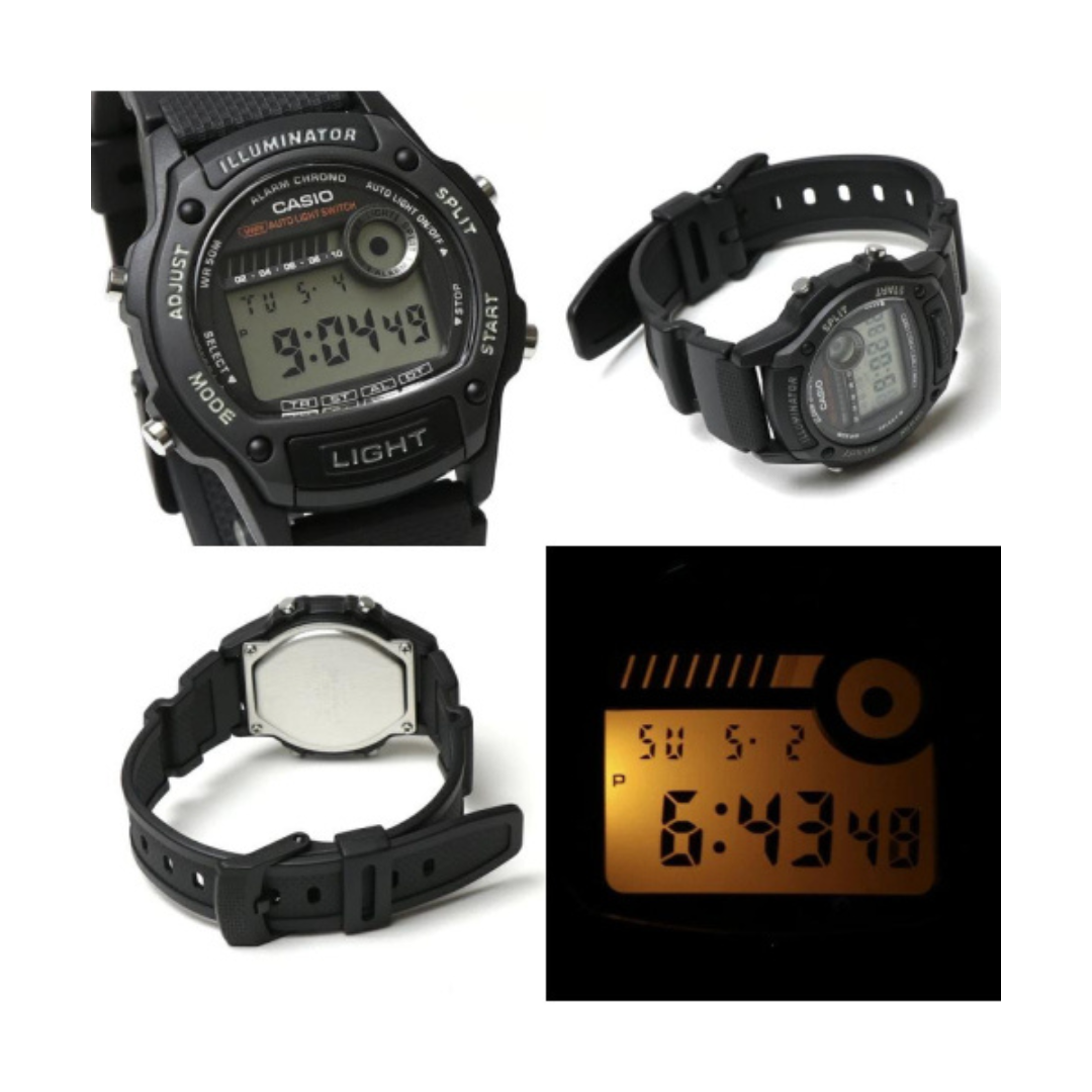 Casio W-220H-1A Digital Sports Watch – Black – 50M Water Resistant