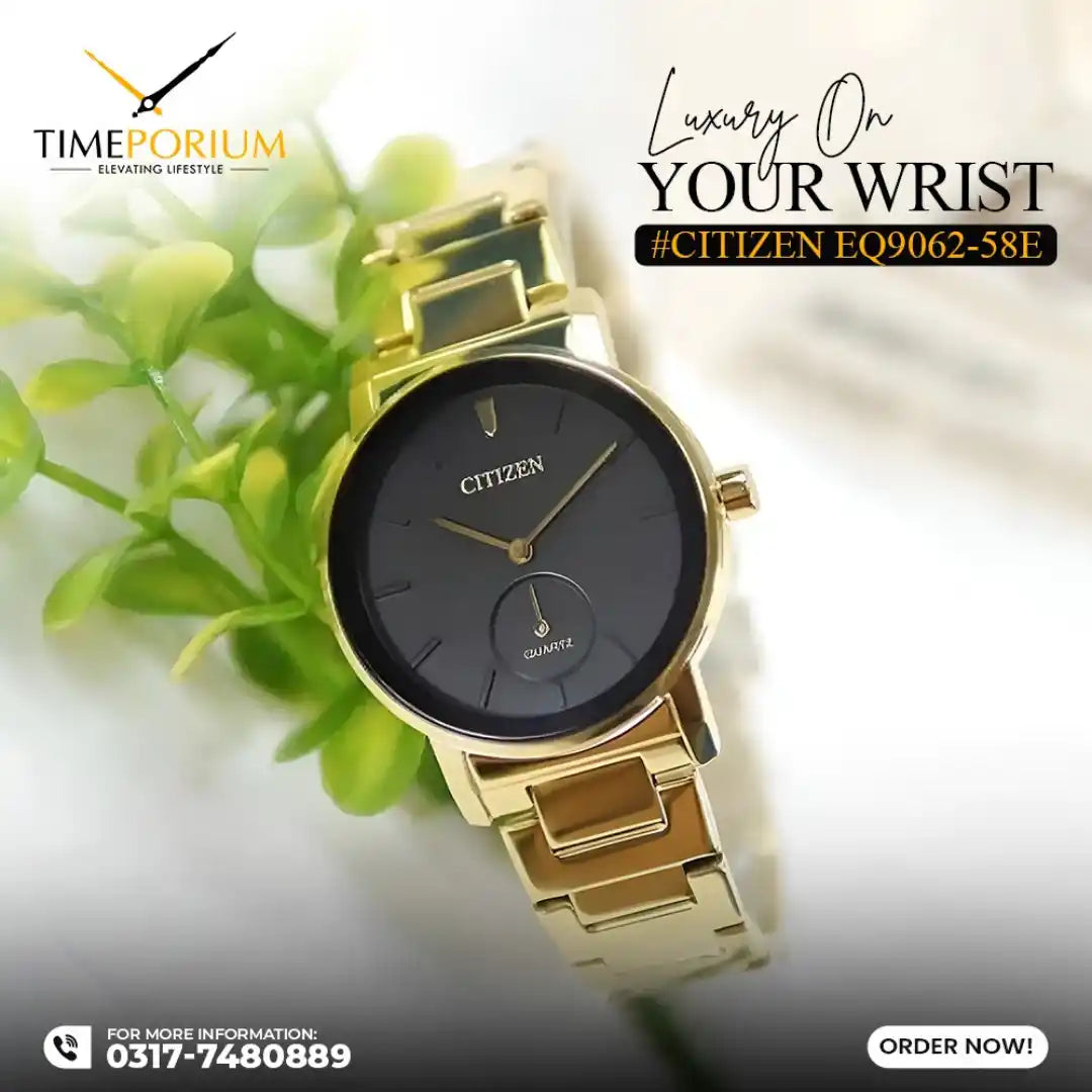 Citizen EQ9062-58E Women Analog Watch - Elegant Gold Tone Timepiece – Timeless Elegance