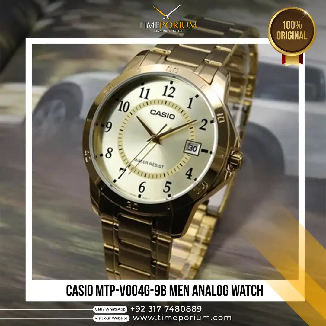 Casio MTP-V004G-9B Men's Analog Watch – Gold Tone Stainless Steel