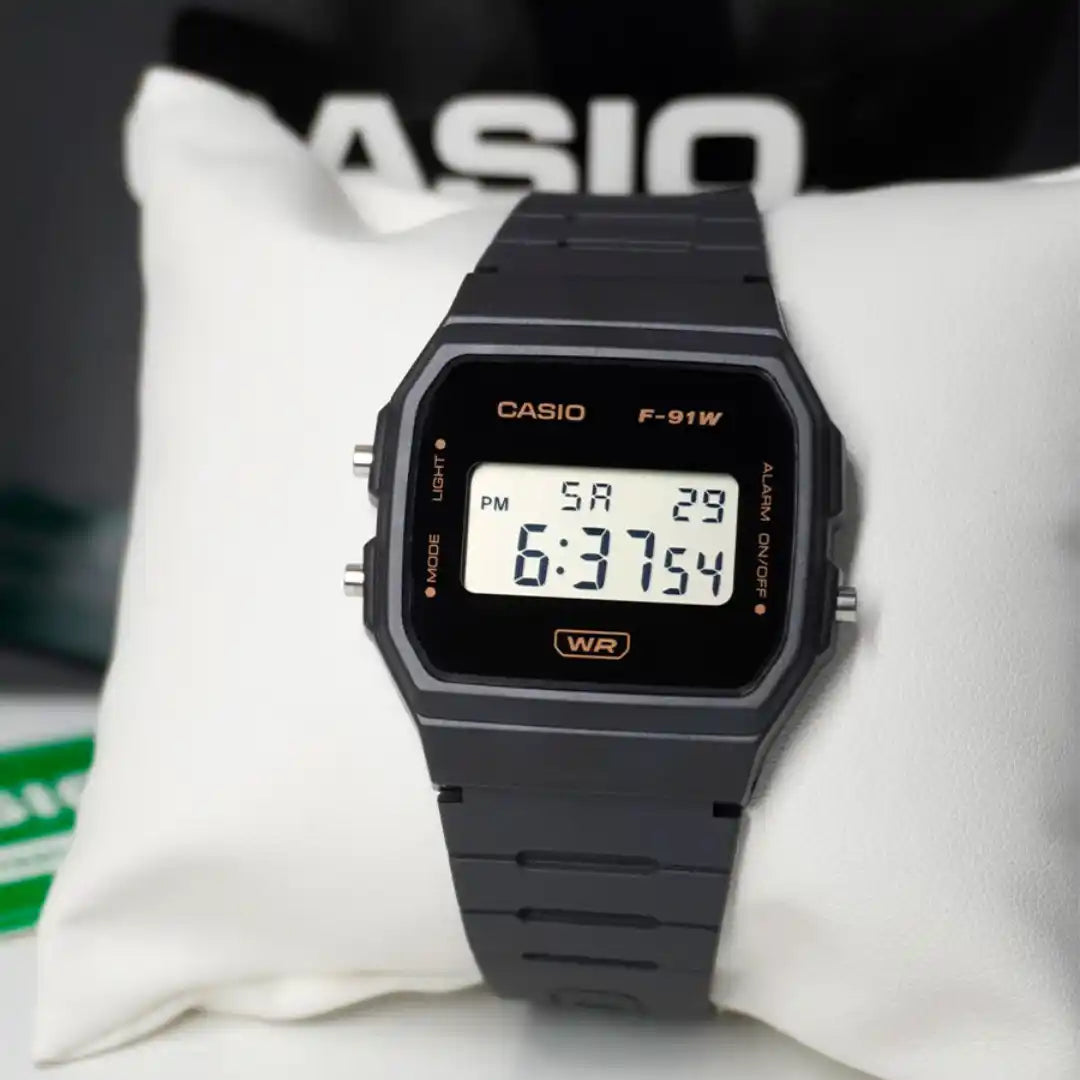 Casio F-91WB-8A Minimalist Grey Watch - Retro Digital & Clean Face