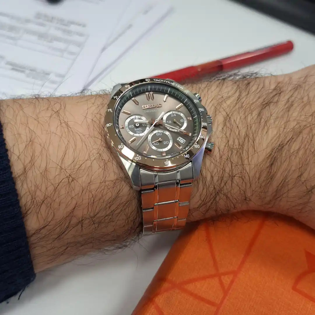 Seiko SBTR026 Spirit Chronograph - Rose Gold & Grey Dial Luxury Watch
