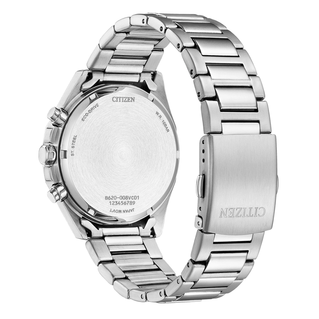 Citizen CA4590-81X Men’s Eco-Drive Chronograph Watch – Stainless Steel – Green Dial