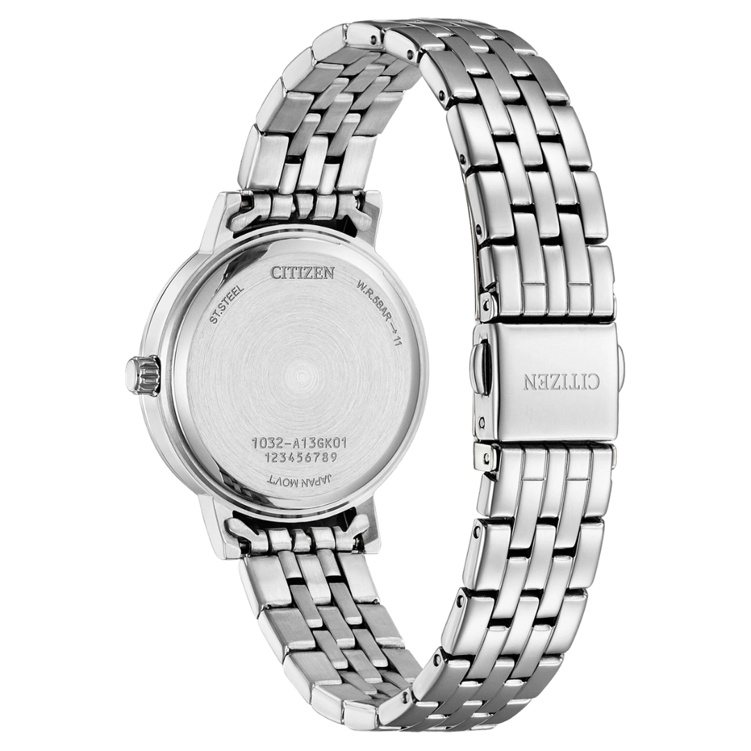 Citizen EL3100-55X Women’s Quartz Watch – Green Dial with Diamonds – Stainless Steel
