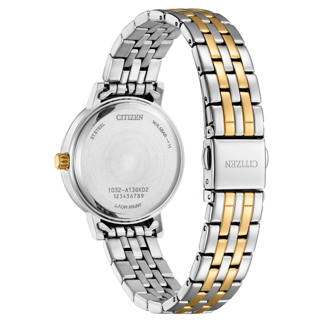 Citizen EL3106-59D Women’s Quartz Watch – Mother of Pearl Dial with Diamonds – Two-Tone Stainless Steel