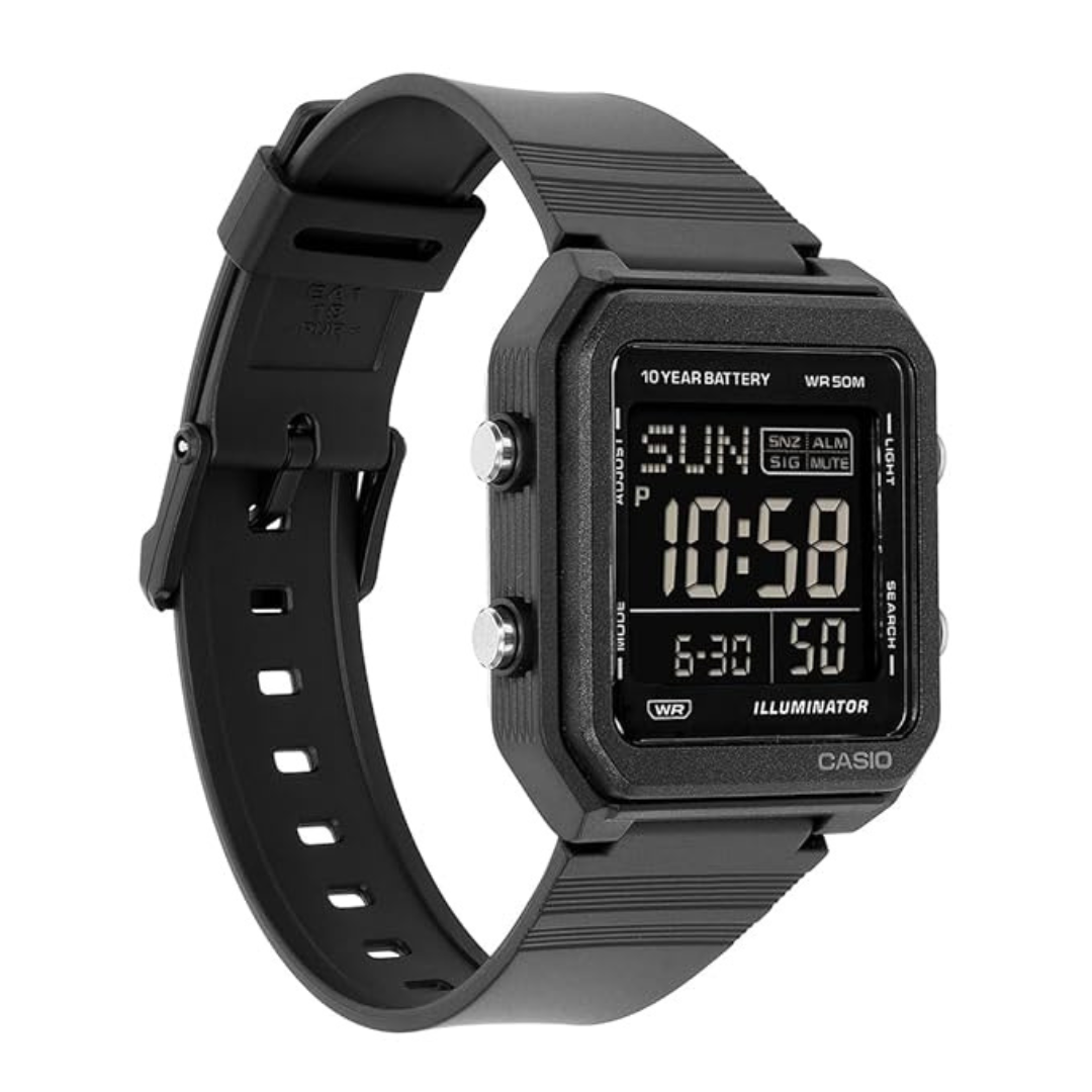 Casio W-221H-1B Digital Watch | 10-Year Battery, 50m Water Resistance