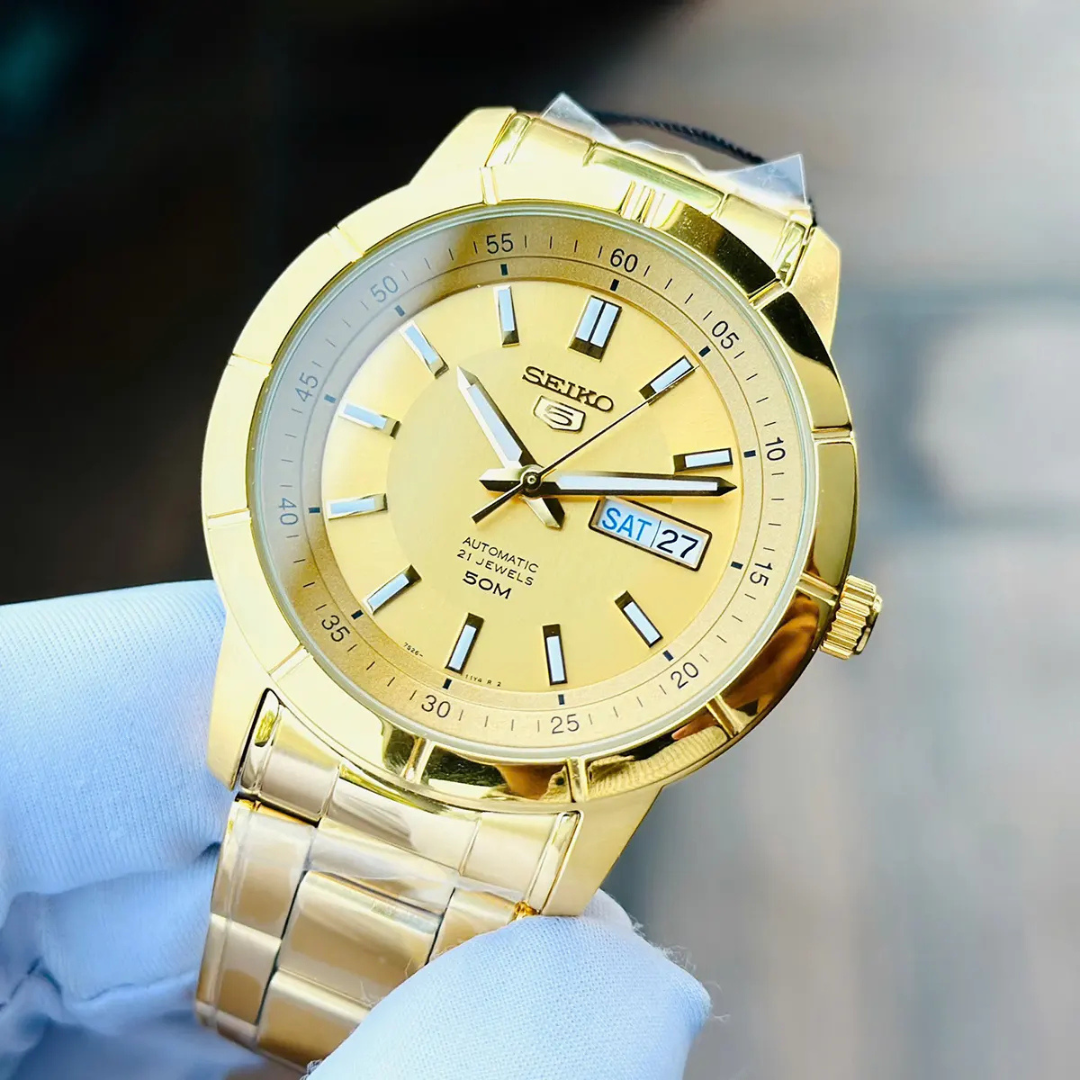 Seiko SNKN62K1 Recraft Series Men’s Automatic Watch - Gold Tone