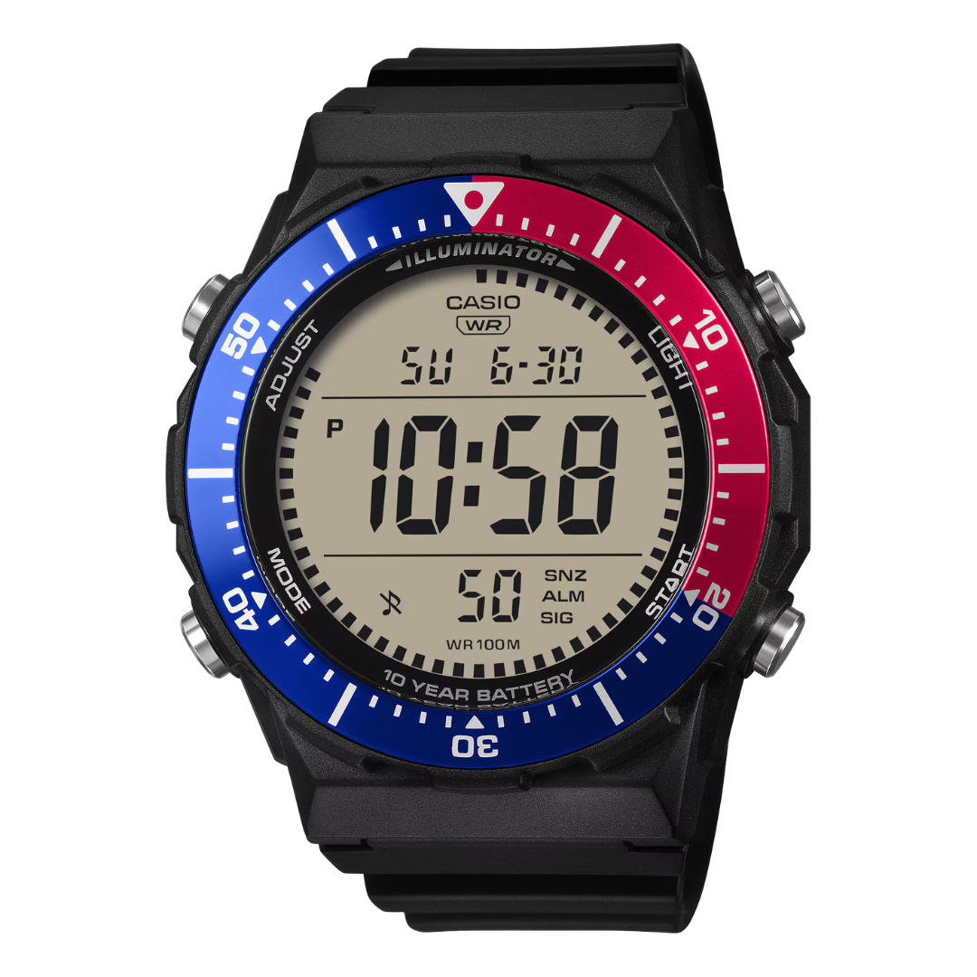 Casio AE-1700H-1A2 Digital Sports Watch – Black/Blue – 100M Water Resistant