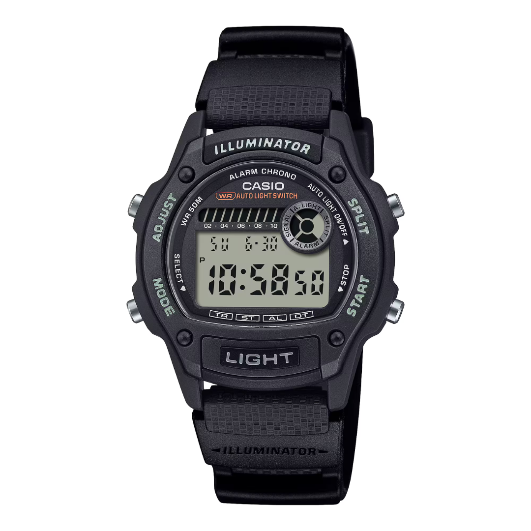 Casio W-220H-1A Digital Sports Watch – Black – 50M Water Resistant