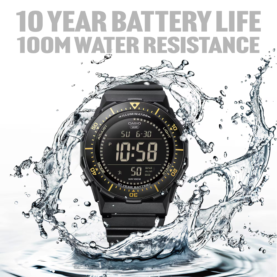 Casio AE-1700H-1B Heavy Duty Digital Watch – World Map, 5 Alarms, 10-Year Battery Life