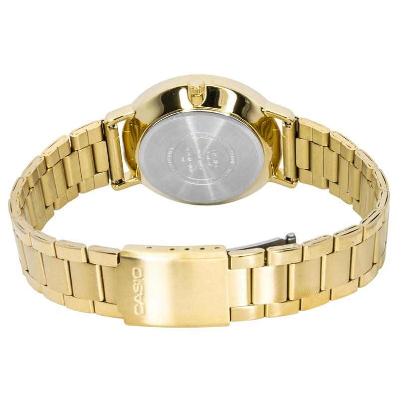 Casio MTP-VT05G-1E Men's Gold-Tone Stainless Steel Watch with Black Dial