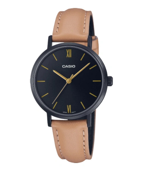Casio LTP-VT02BL-1A Women Leather Band Watch