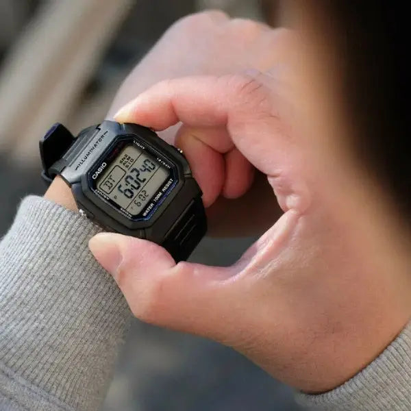 Casio W-800H-1A Men's Digital Sports Watch – 10-Year Battery, 100M Water Resistant