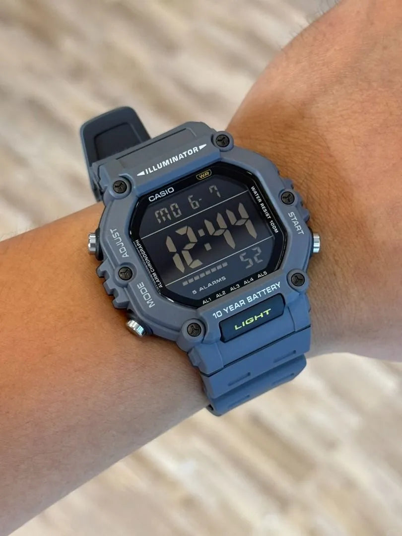 Casio AE-1600H-8B Heavy Duty Digital Sports Watch – Grey, 100M Water Resistant