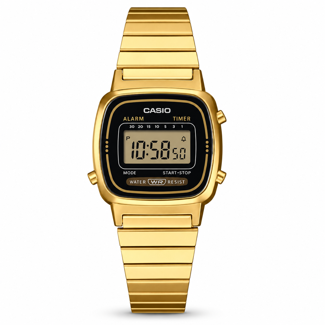 Casio LA-670WGA-1D Ladies Gold Digital Watch | Retro Water Resistant