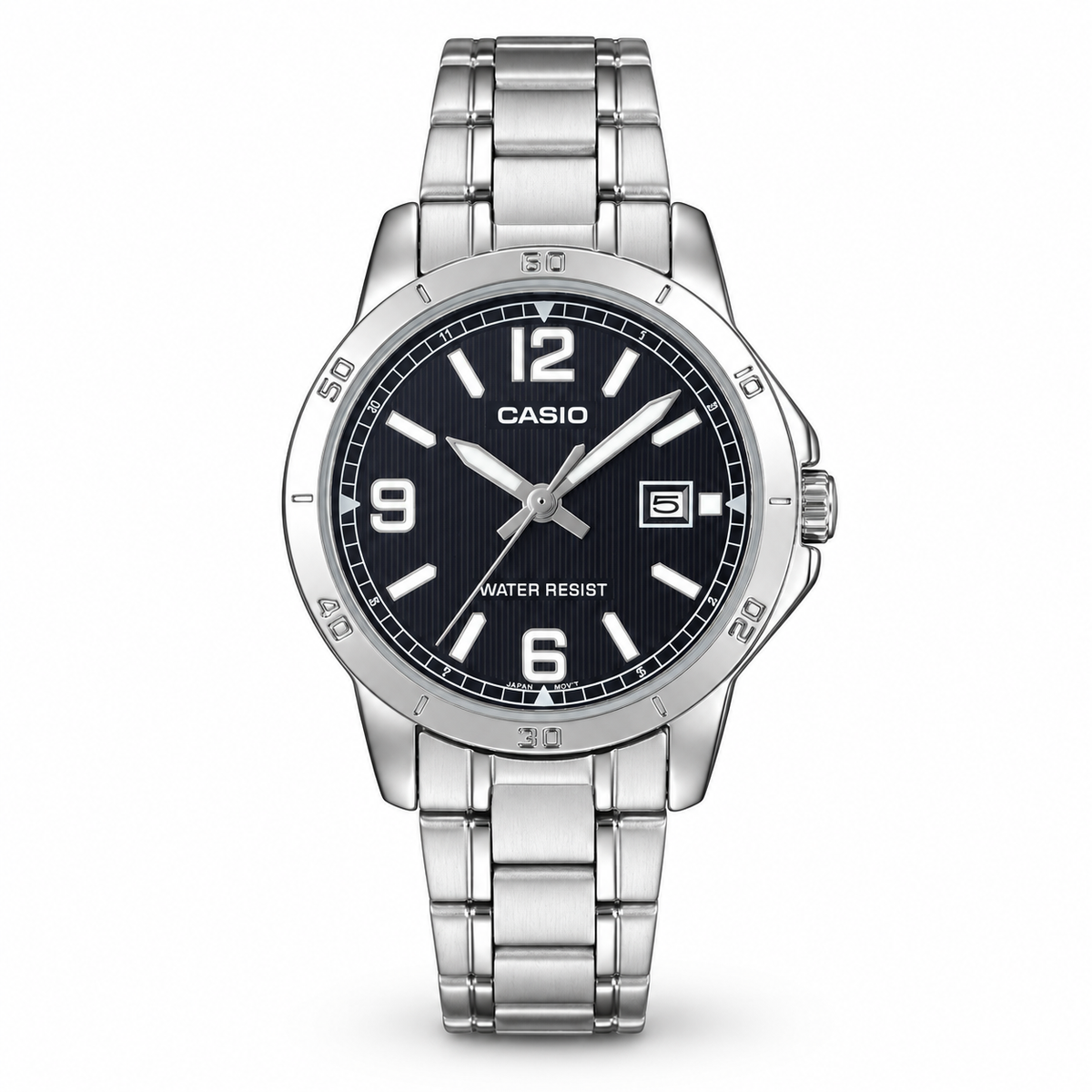 Casio LTP-V004D-1B2 Women's Analog Watch – Black Dial Stainless Steel