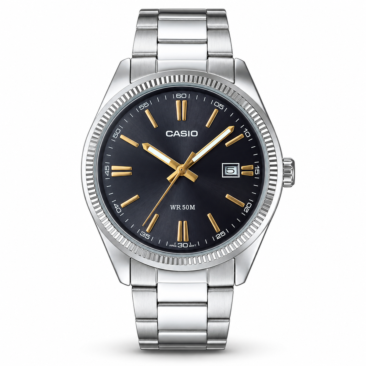 Casio MTP-1302D-1A2 Men's Analog Watch – Black Dial Stainless Steel