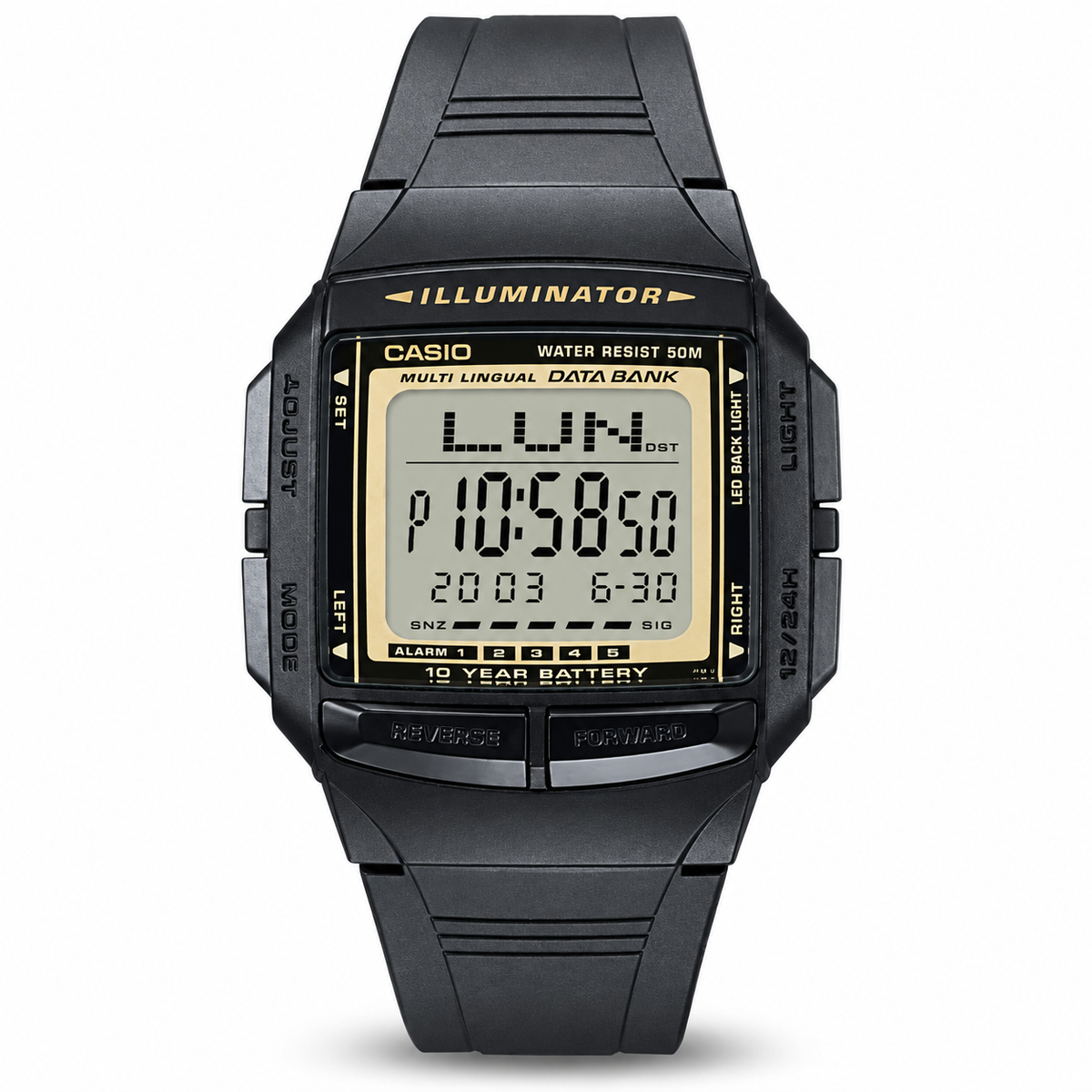 Casio DB-36-9A Data Bank Watch - Multilingual & 30 Record Memory