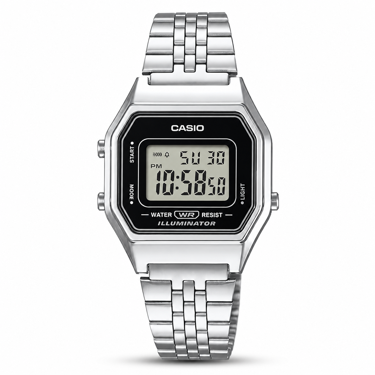 Casio LA-680WA-1D Ladies Vintage Watch - Silver Retro Digital