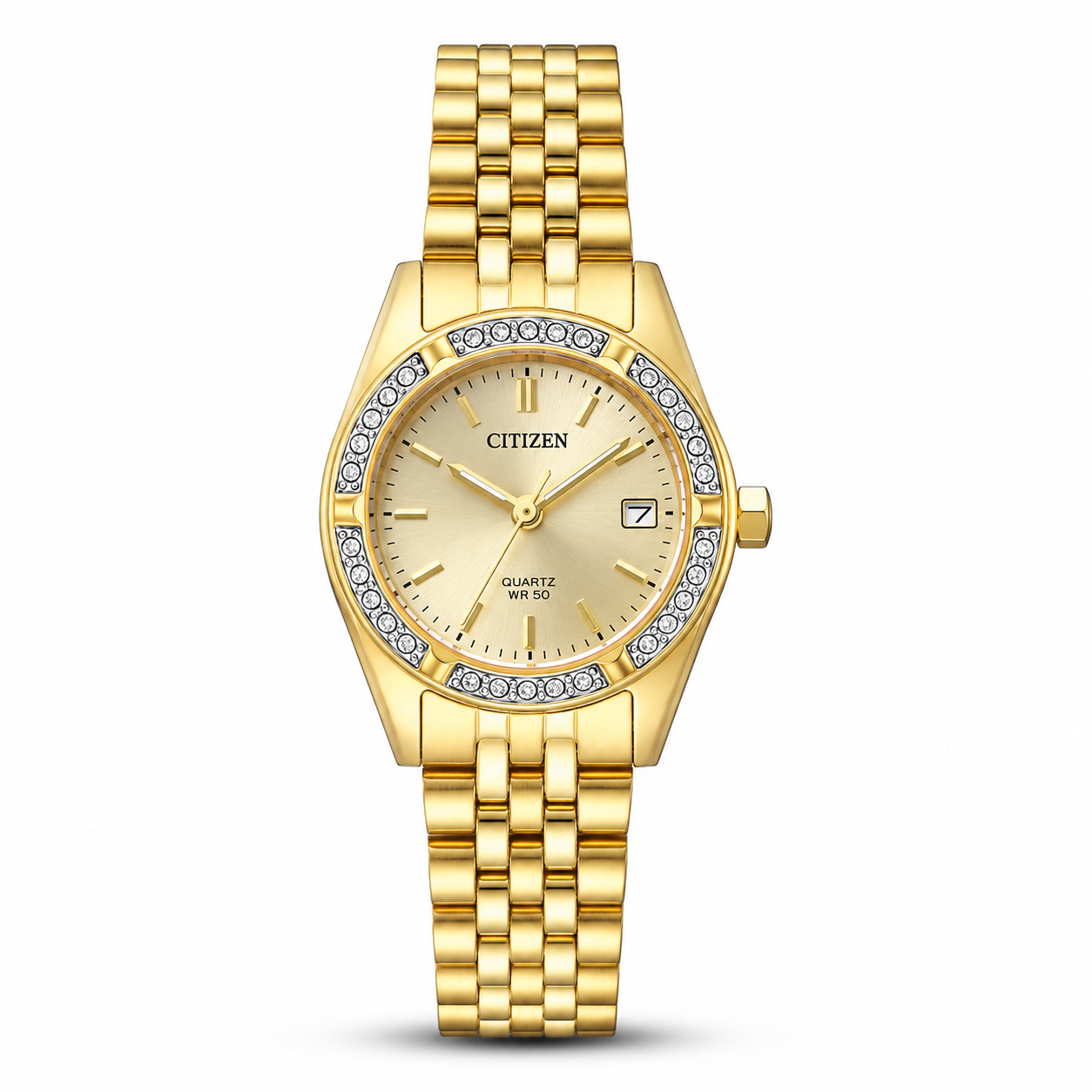 Citizen EU6062-50P Ladies Watch - Gold Tone Stainless Steel - Champagne Dial