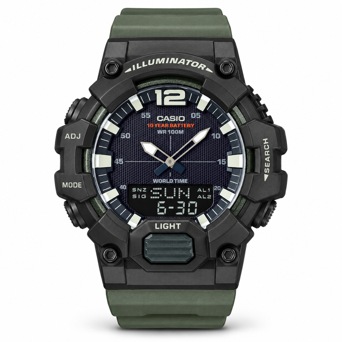 Casio HDC-700-3A Heavy Duty Men’s Watch - Military Green - 10-Year Battery