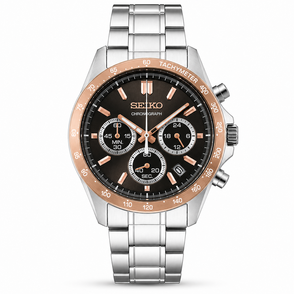 Seiko SBTR026 Spirit Chronograph - Rose Gold & Grey Dial Luxury Watch